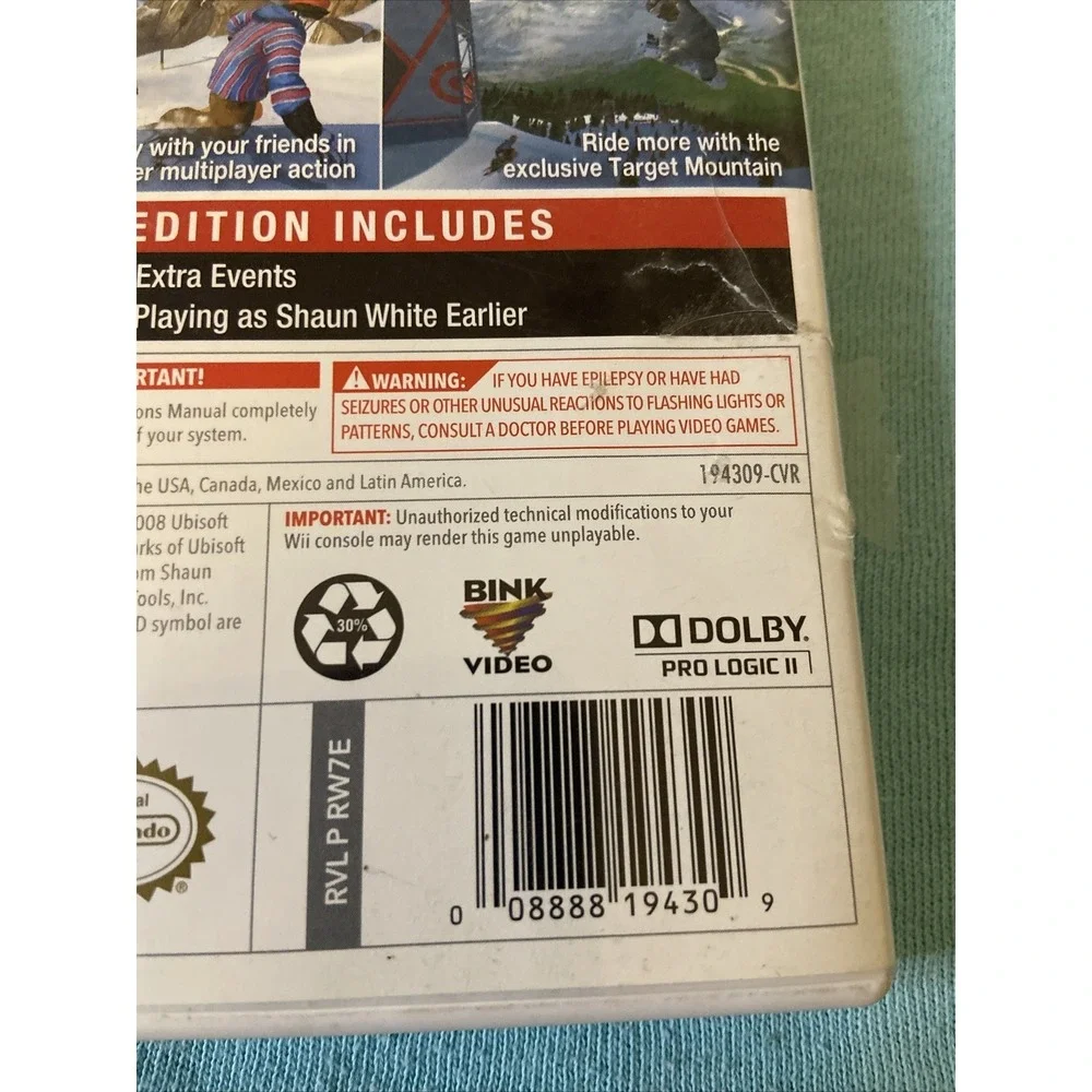 Nintendo Wii Game Shaun White Snowboarding Road Trip Winter Sports Target